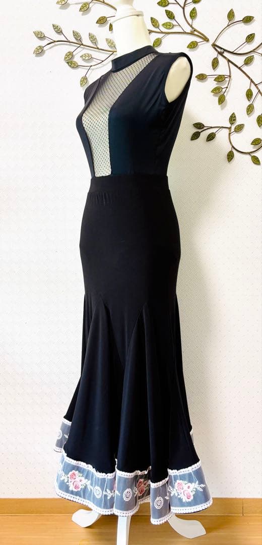 社交ダンス★新作★パーティー★レッスン★レオタード★スカート★ドット★シースルー