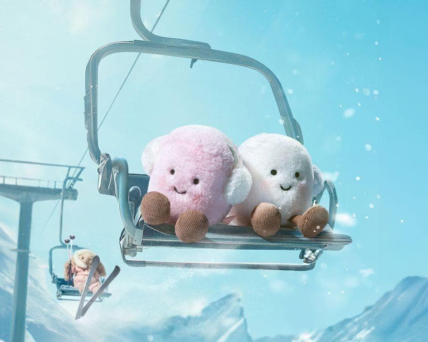 新品　ジェリーキャット トースティーピンクとホワイト　マシュマロぬいぐるみ　袋付