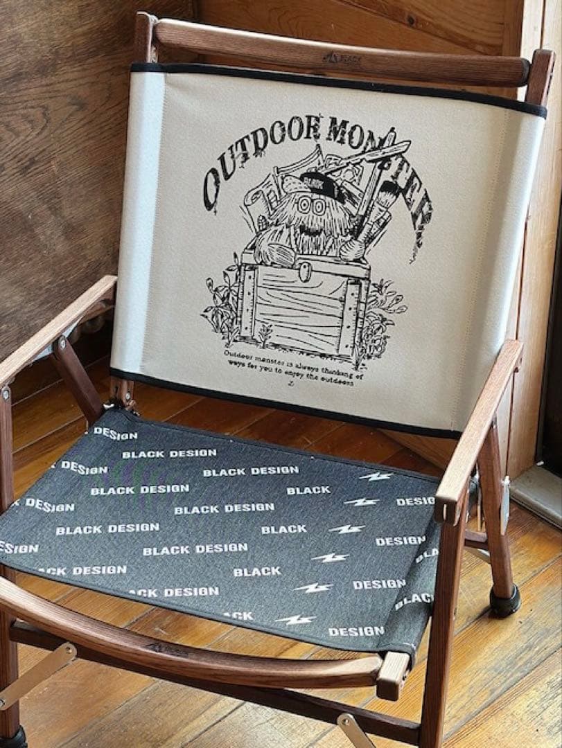 新品未開封 BLACK DESIGN BD ロー チェアー ODM 柄 ブラック