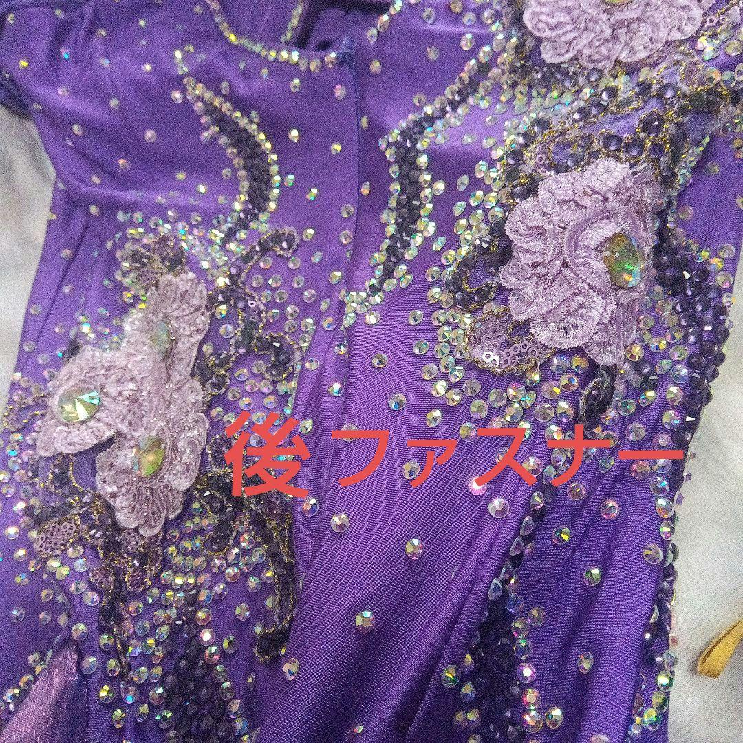 紫の社交ダンススタンダードドレス　Lサイズ