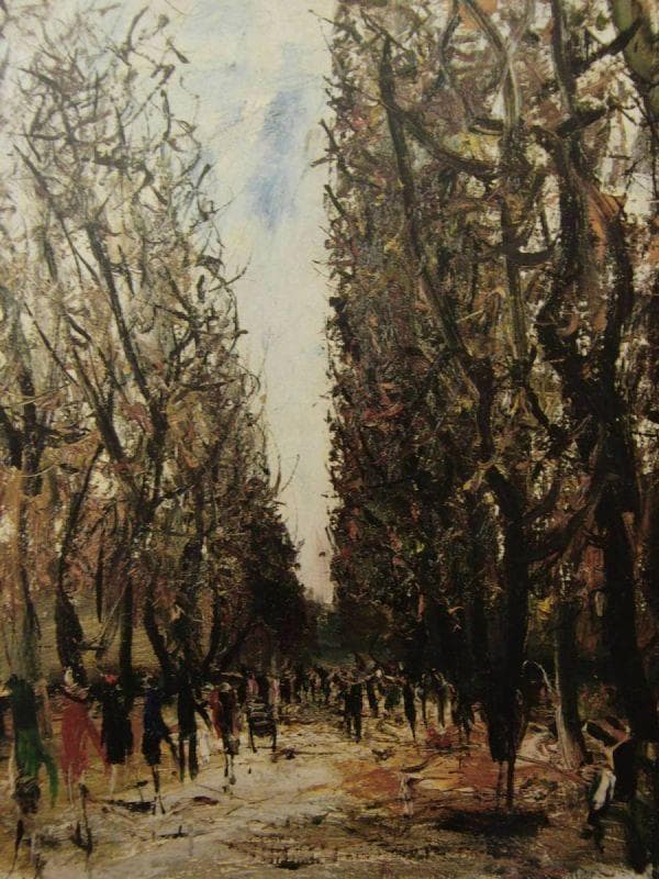 佐伯 祐三、【リュクサンブール公園】、希少画集画、状態良好、新品高級額装付