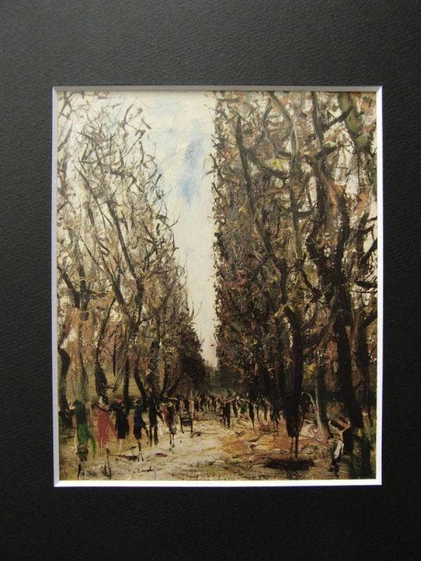 佐伯 祐三、【リュクサンブール公園】、希少画集画、状態良好、新品高級額装付