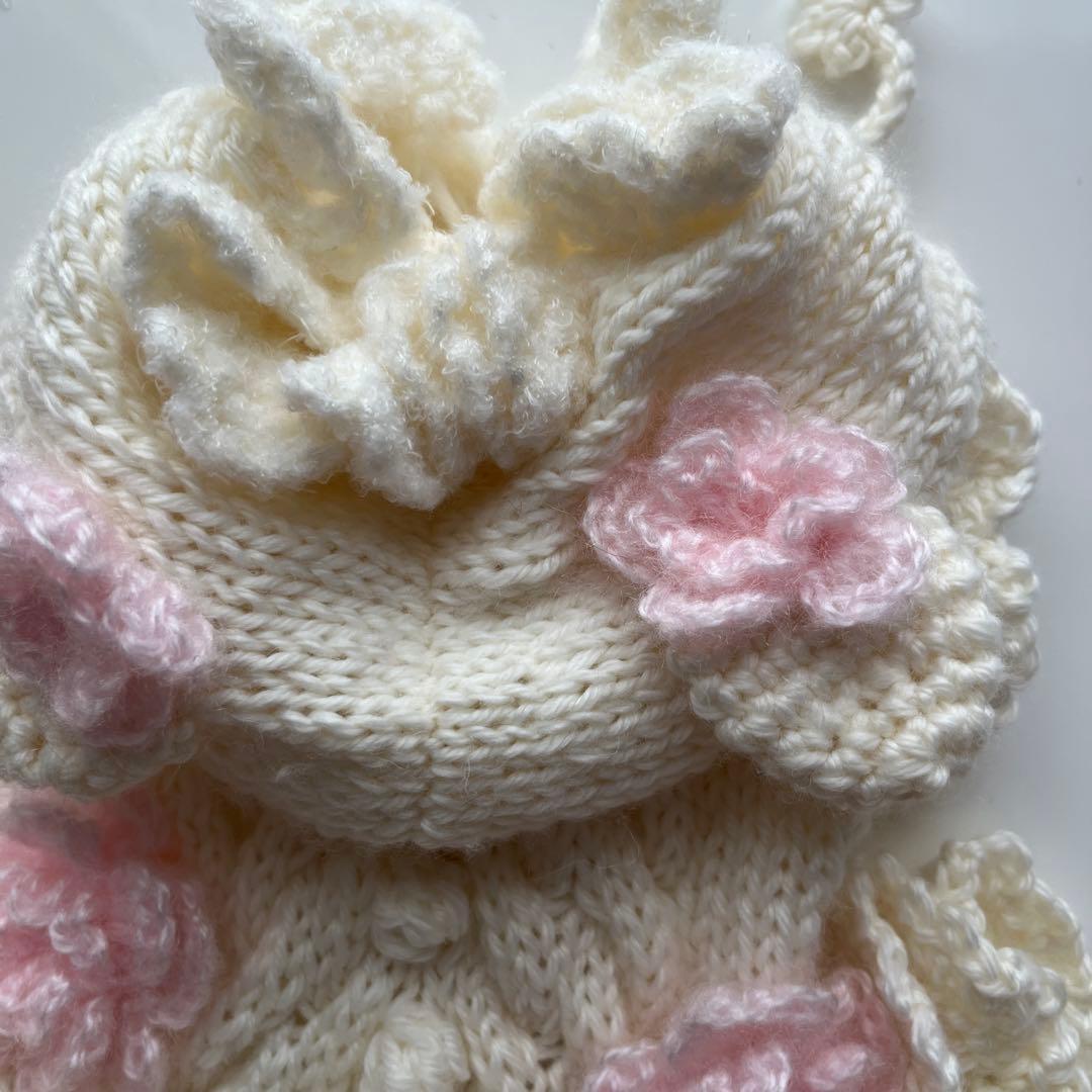 小型犬用手編み服　M ILK