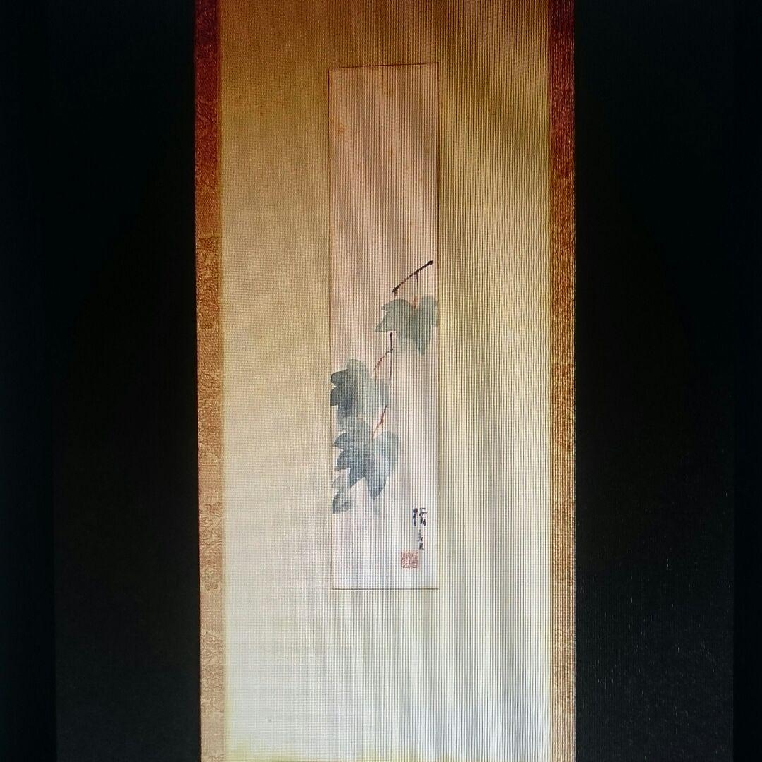 掛け軸 菅楯彦「二重箱・名品」短冊 青楓図