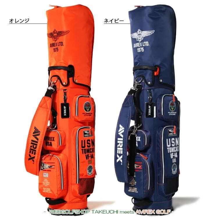 新品 AVIREX アヴィレックスゴルフ キャディバッグ ネイビー