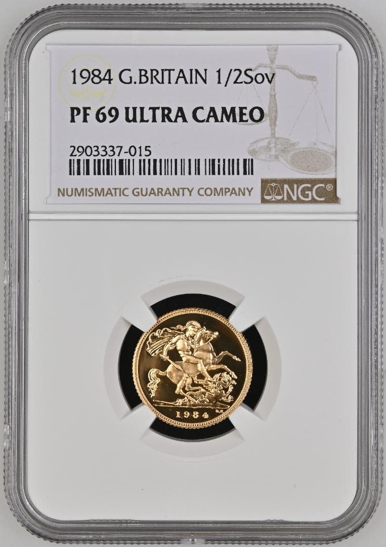 準最高鑑定　NGC-PF69 ヤングエリザベス　ハーフソブリン　1984