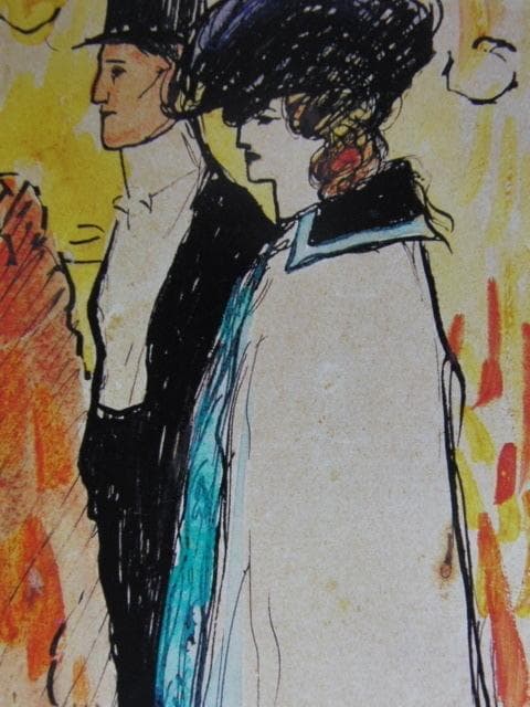 パブロ ピカソ、【成金のカップル】希少な画集画より 初期作品