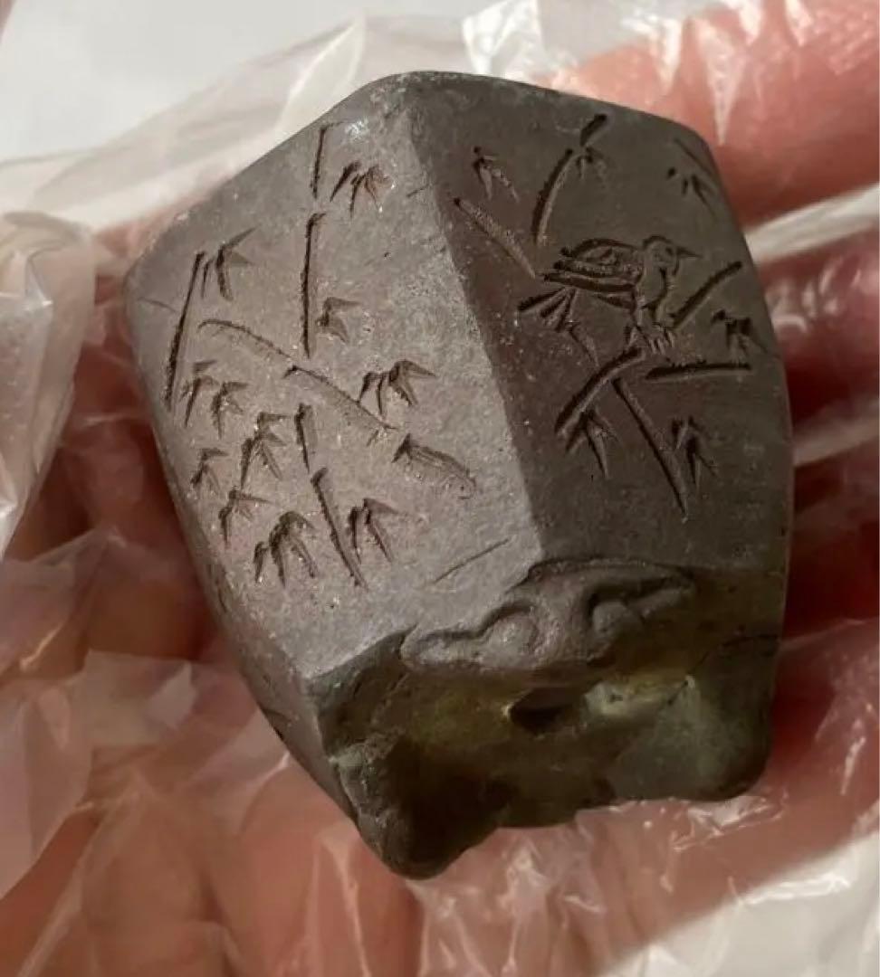 陶雀　雀　小品　盆栽鉢　アンティーク　(A) (A11)