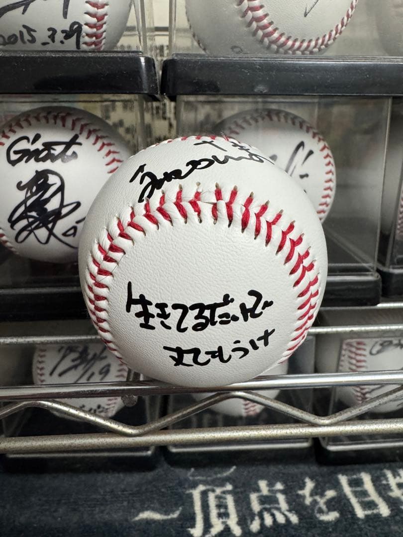 お笑いタレント 明石家さんま 直筆サインボール 生きてるだけで丸もうけ