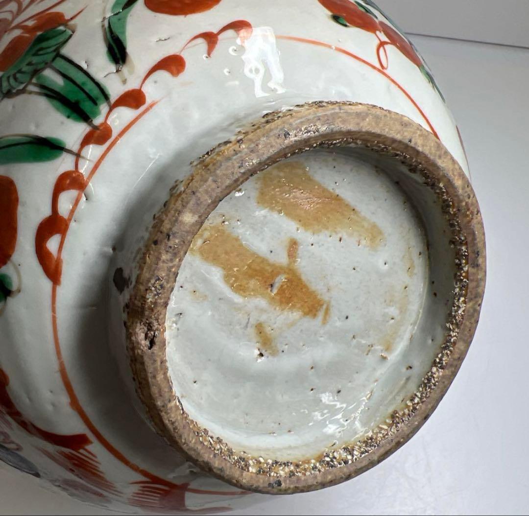 中国明時代　明代の大椀　果物鉢　南京赤絵大壷　置物　アンティーク　骨董　飾り物