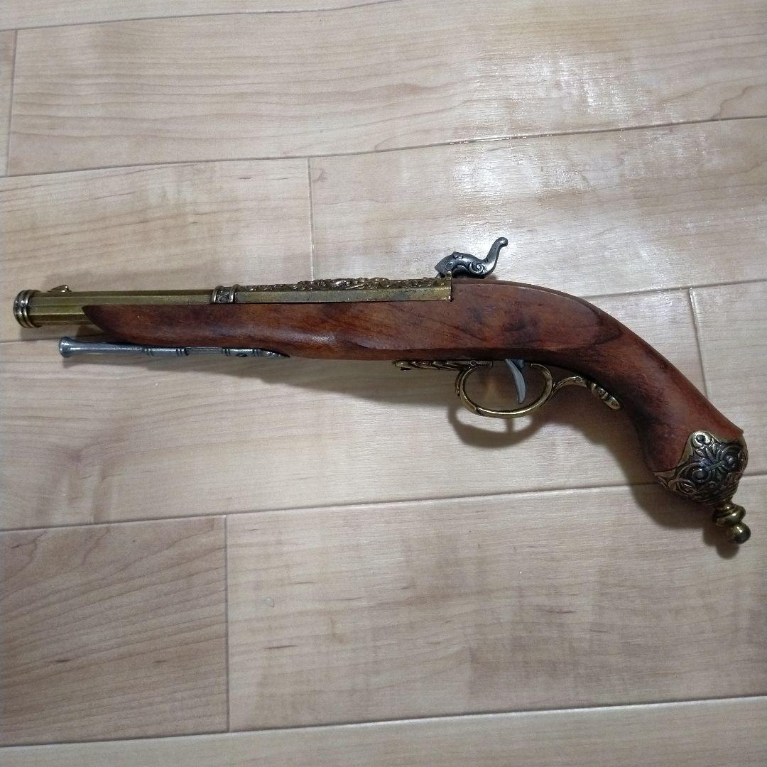 古風な装飾付きモデルガン 約34.5cm 飾り 工芸品