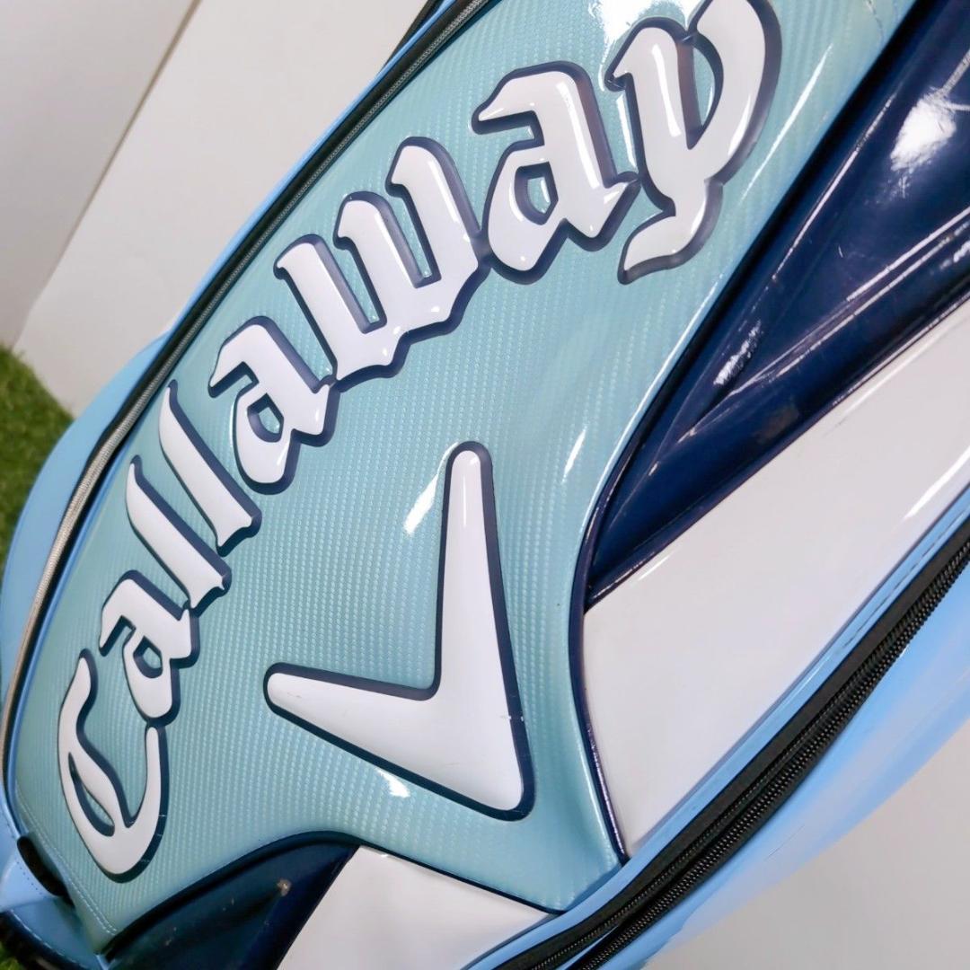 Callaway キャロウェイ ゴルフ キャディバッグ エナメル 青 白 ブルー