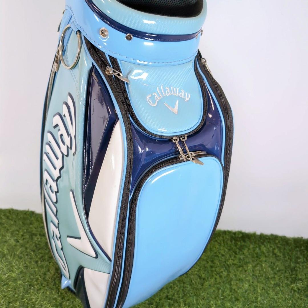 Callaway キャロウェイ ゴルフ キャディバッグ エナメル 青 白 ブルー