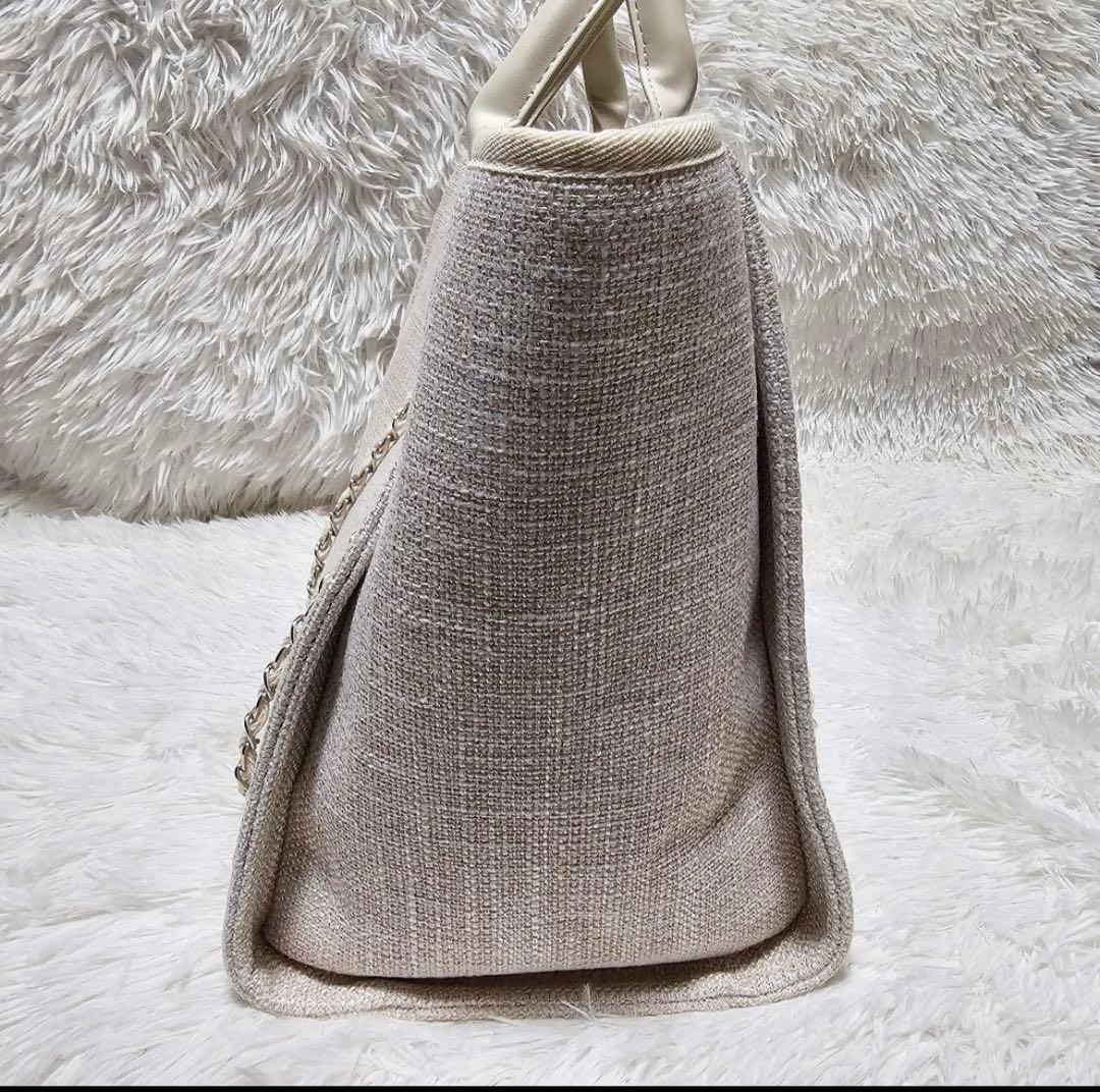 シャネル CHANEL ハンドバッグ トートバッグ キャンバス ノベルティ 白