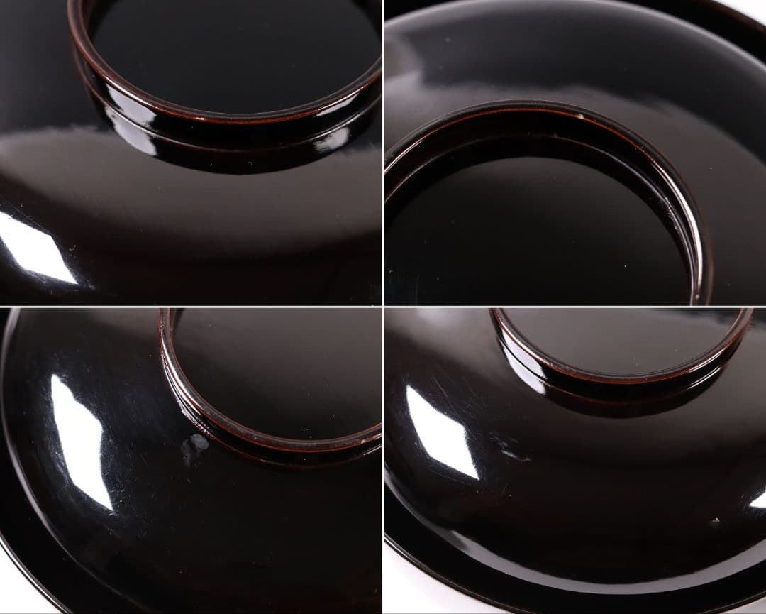 CL37 輪島塗 諫鼓鶏金蒔絵 黒塗椀 五客 木製漆器 鶏 太鼓 草花