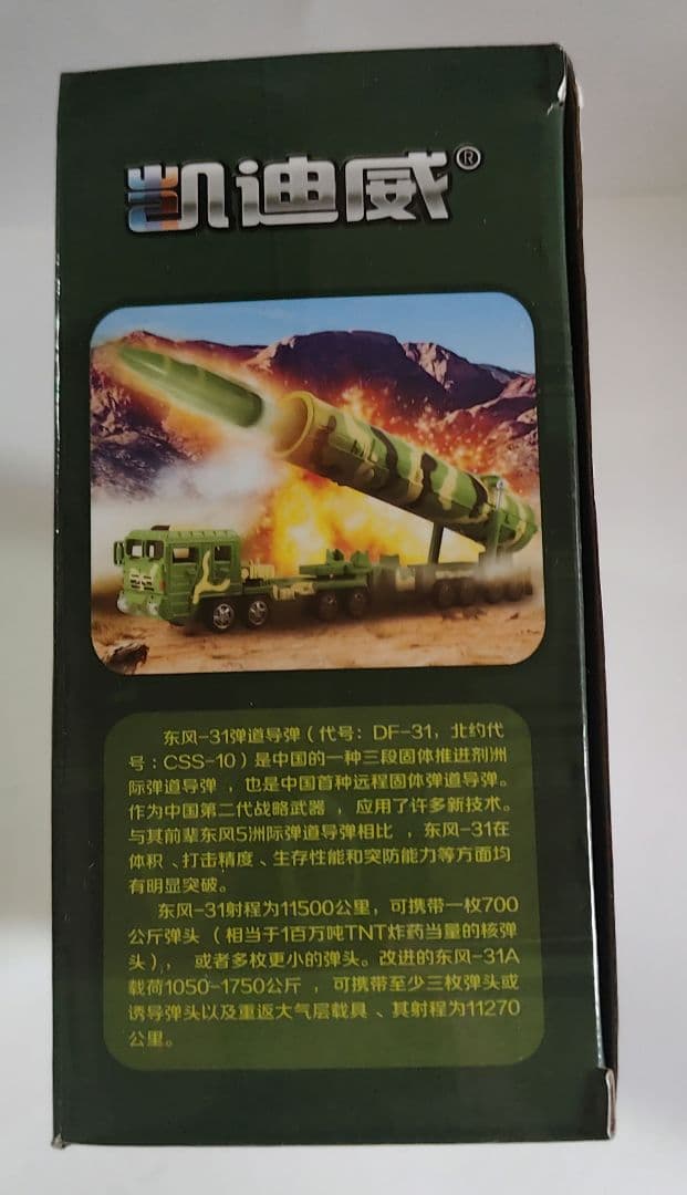 希少 1/64 DF-31 中国人民解放軍ロケット軍 大陸間弾道ミサイルICBM