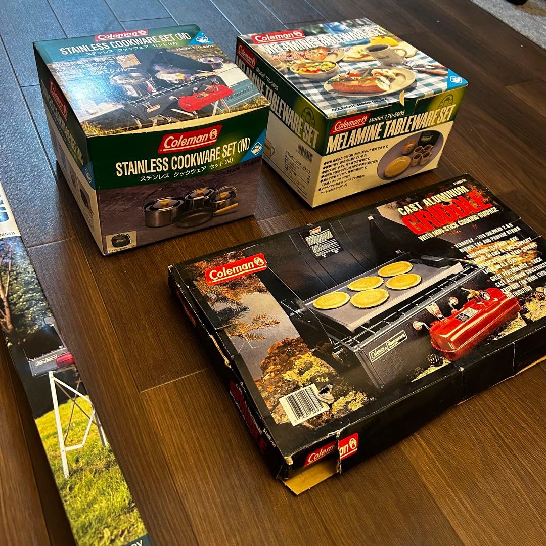 Coleman メラミンテーブル　クックウェアセット 鉄板