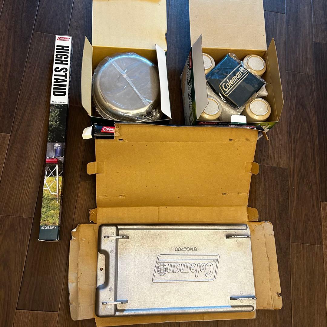 Coleman メラミンテーブル　クックウェアセット 鉄板