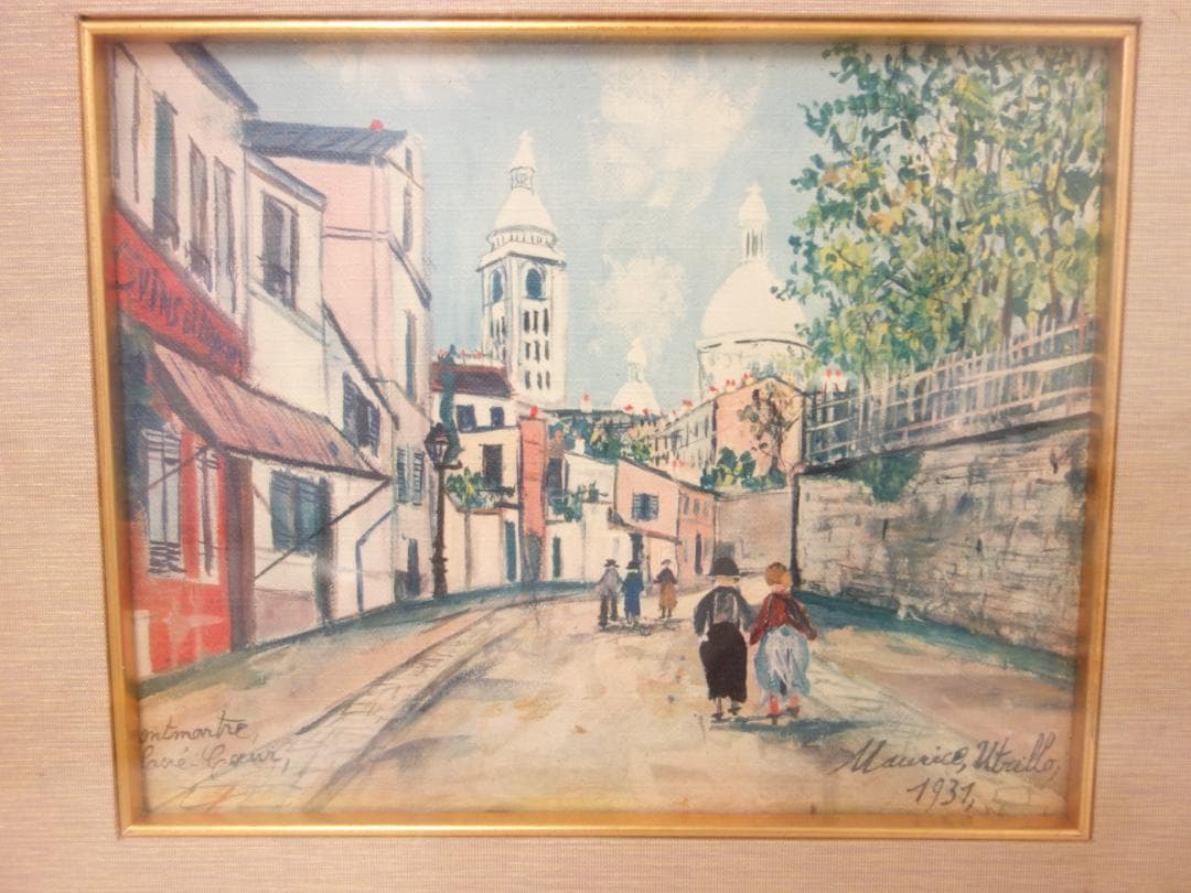 M▽モーリス ユトリロ モンマルトルのサクレカール 油絵 (37882)