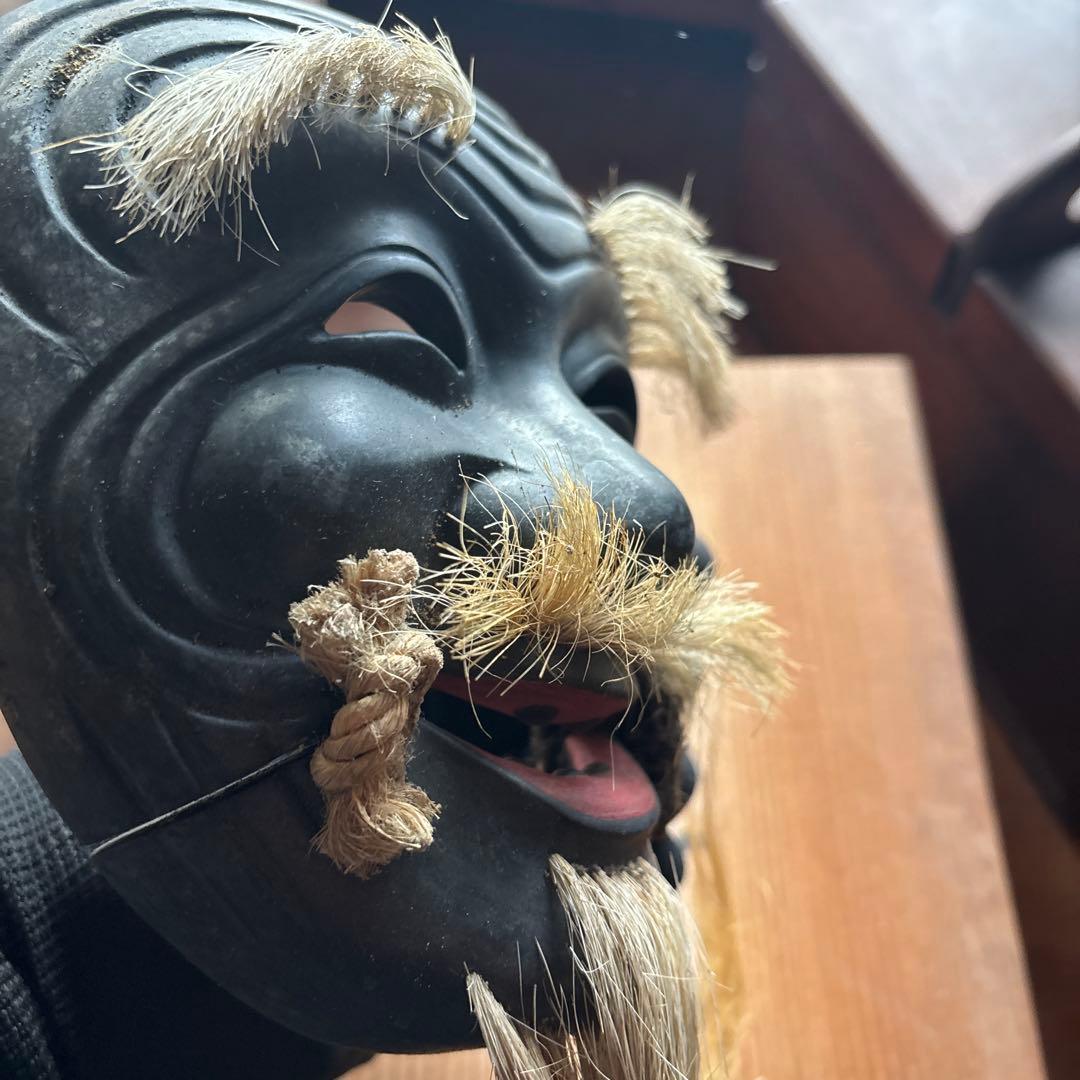 【専用】能面 黒式尉 深野陽舟 作 陽柳会会員 箱書きあり 翁面