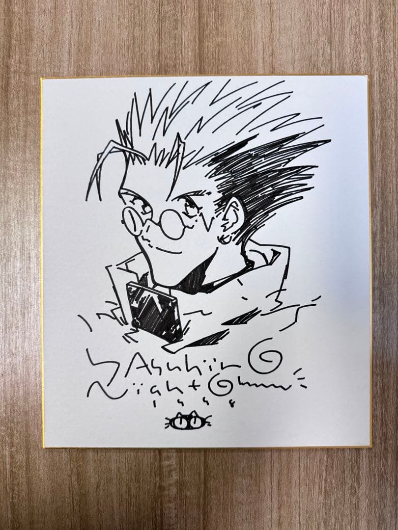 トライガン 内藤泰弘　ヴァッシュ　直筆サイン入り色紙。