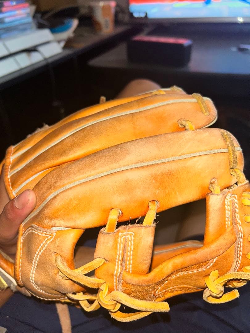 の*ー様 久保田スラッガー　軟式グローブ 内野用　オレンジ