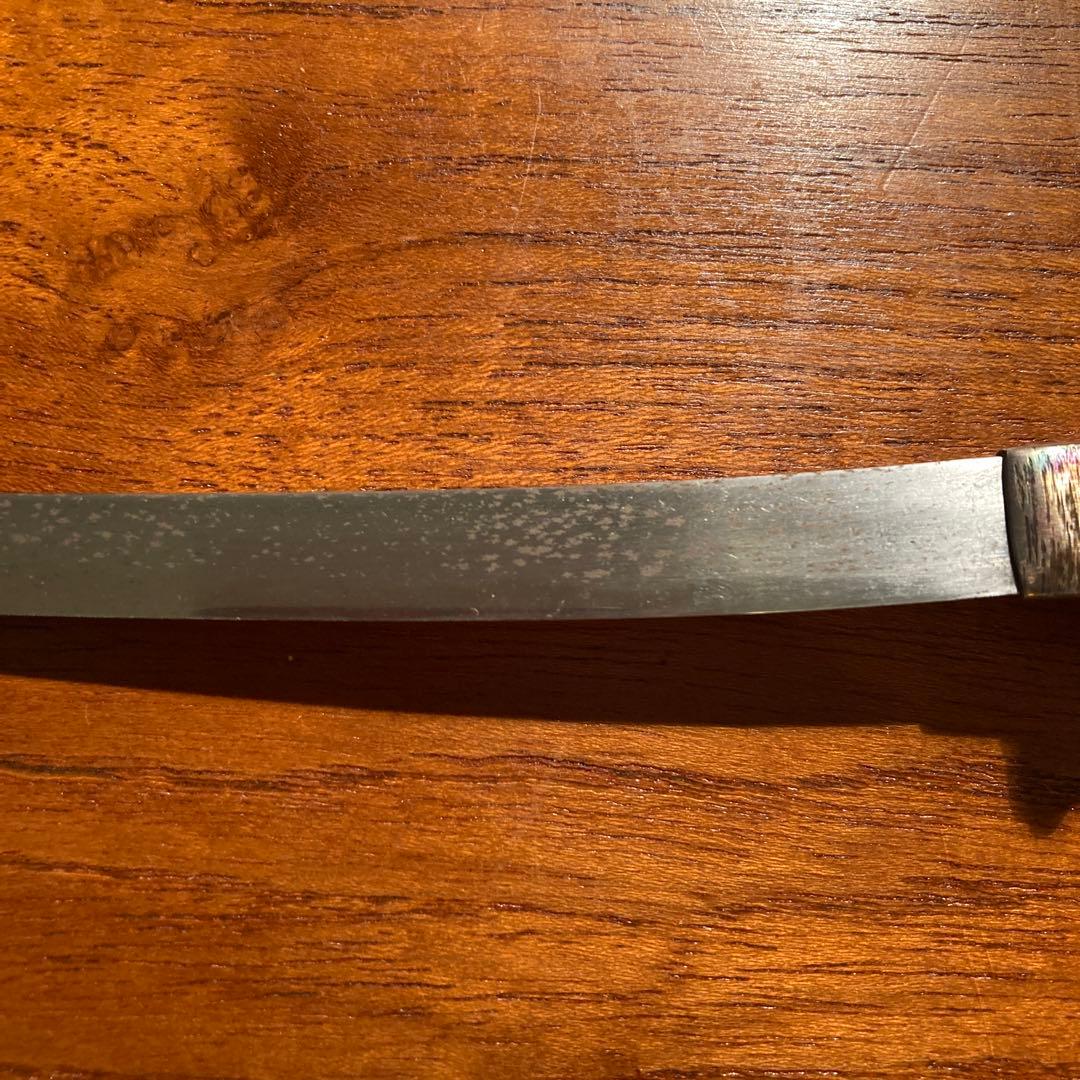 珍品骨董　本物鮫皮　ミニチュア刀剣　台座付き　ペーパーナイフ
