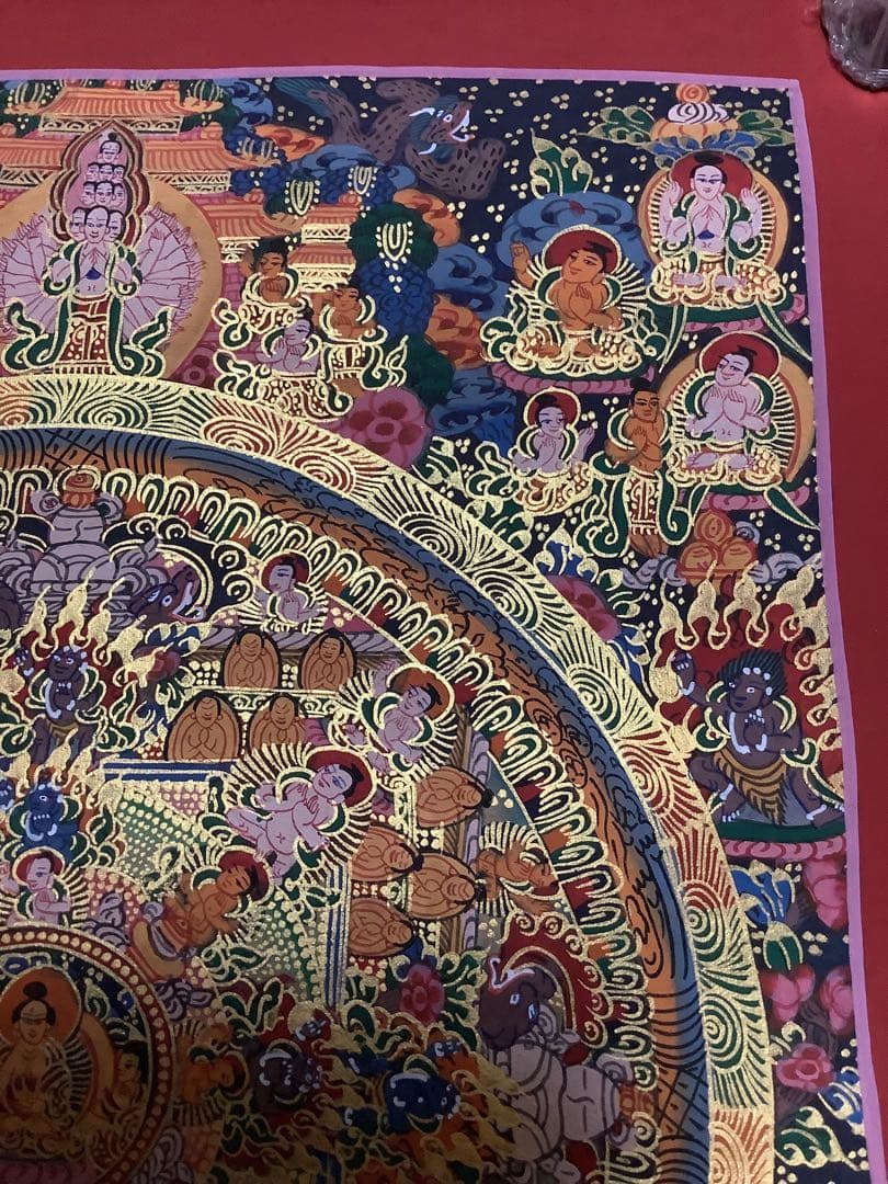 《 チベット密教　新品　1点物 》 手描き　曼荼羅　仏陀　釈迦　仏画　仏教　f7