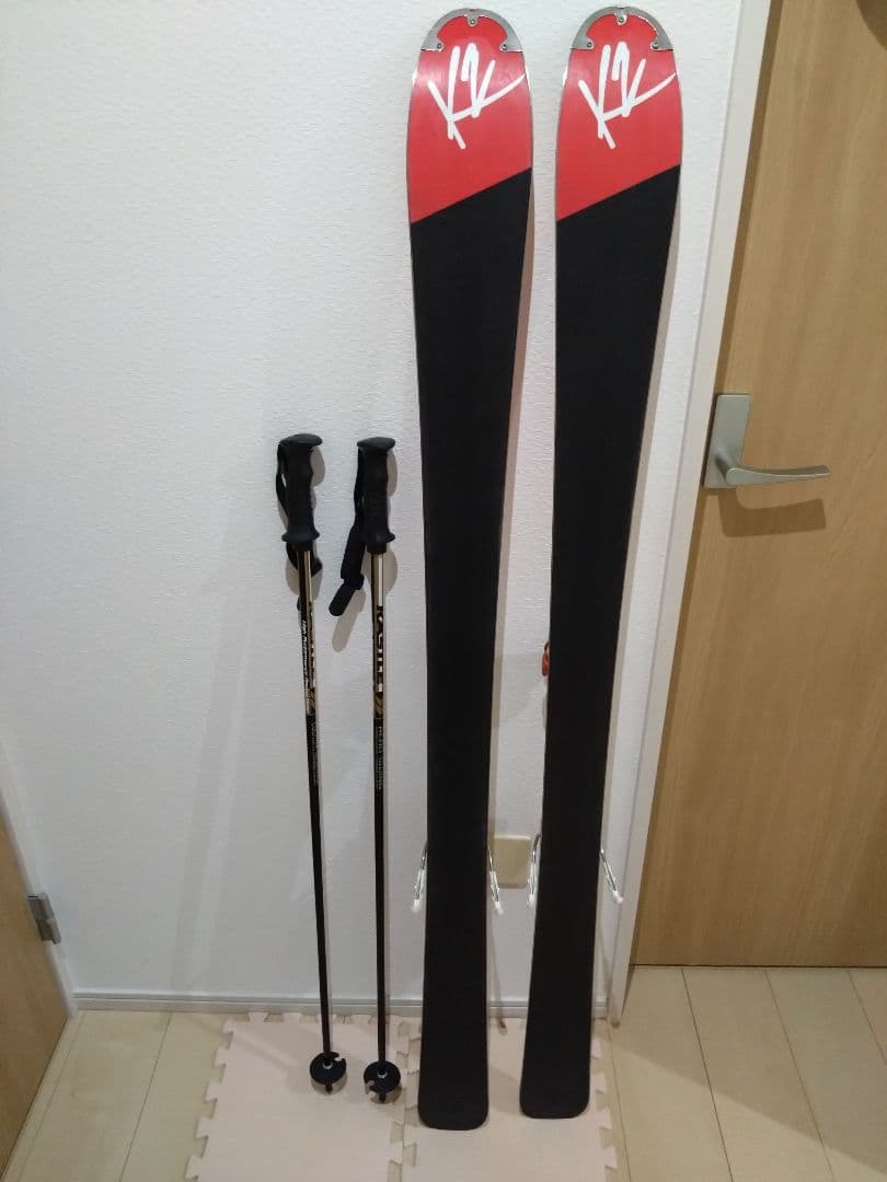 スキー板　149cm　ケーツー　ストック　セット