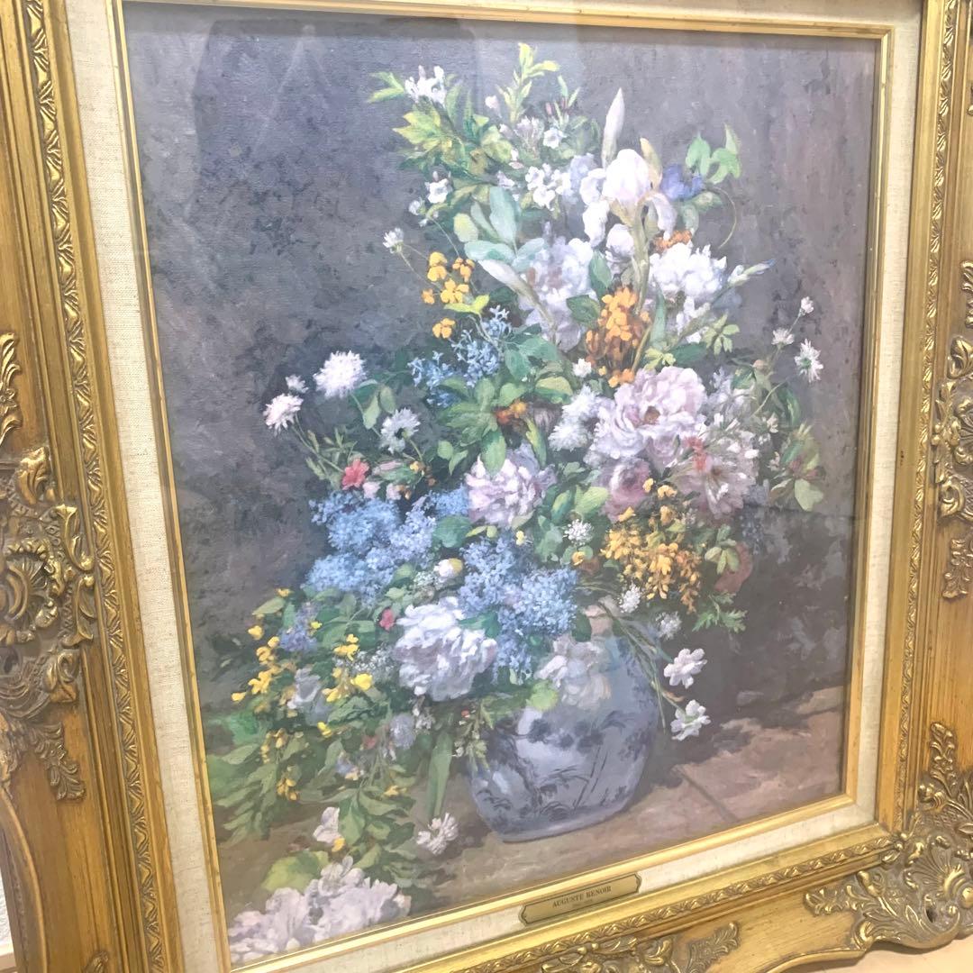 AUGUSTE RENOURE ルノワール　大きな花瓶の花束　絵画　額縁付