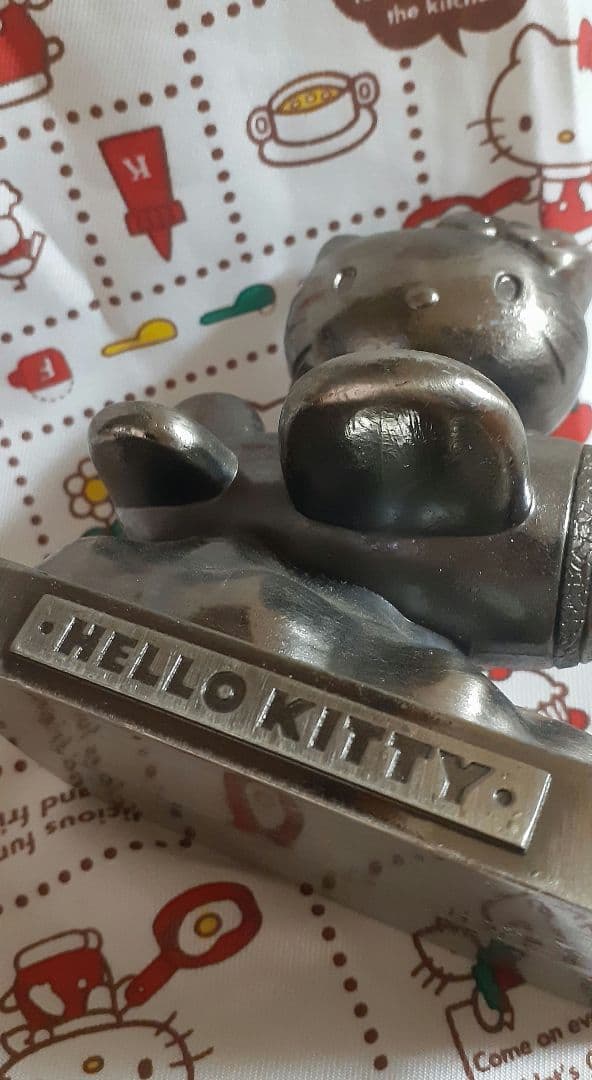 激レア キティ25周年シルバーブロンズ置物 1999年発売物