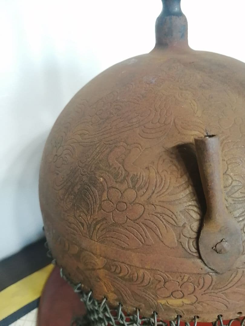 時代 蒙古軍 鉄地鎖帷子付 モンゴル 兜