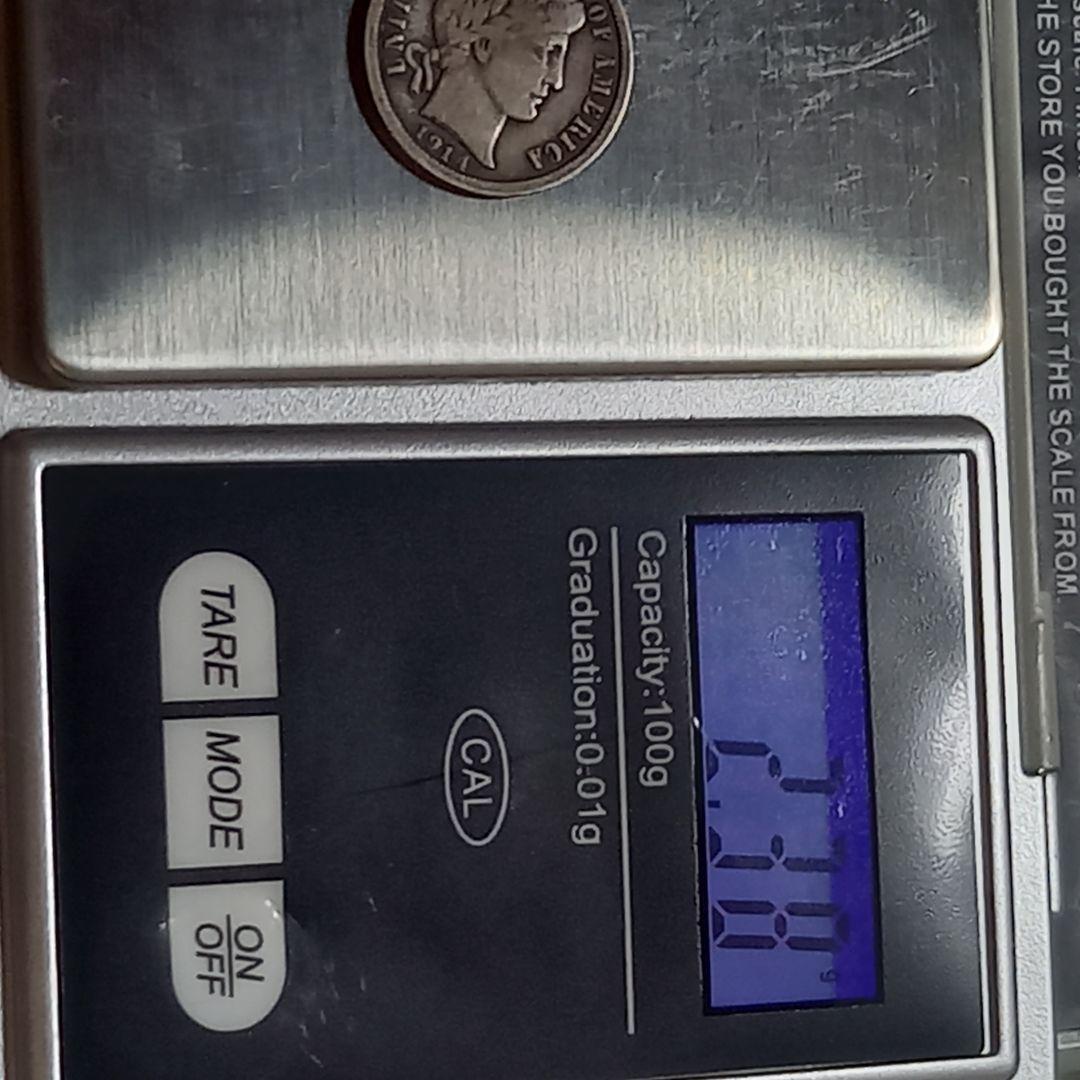 レア 銀貨 1914年 アメリカ 1ダイム バーバー ミントD