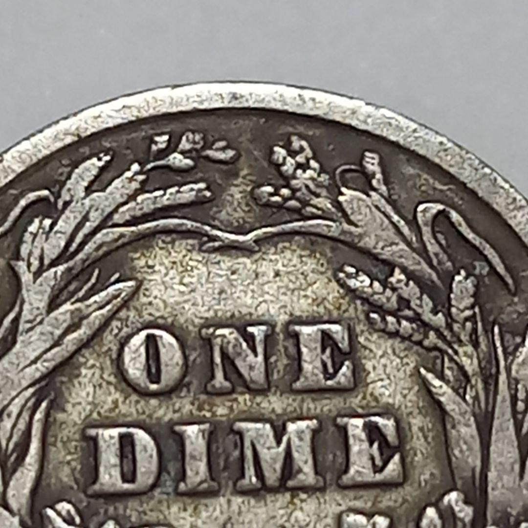 レア 銀貨 1914年 アメリカ 1ダイム バーバー ミントD