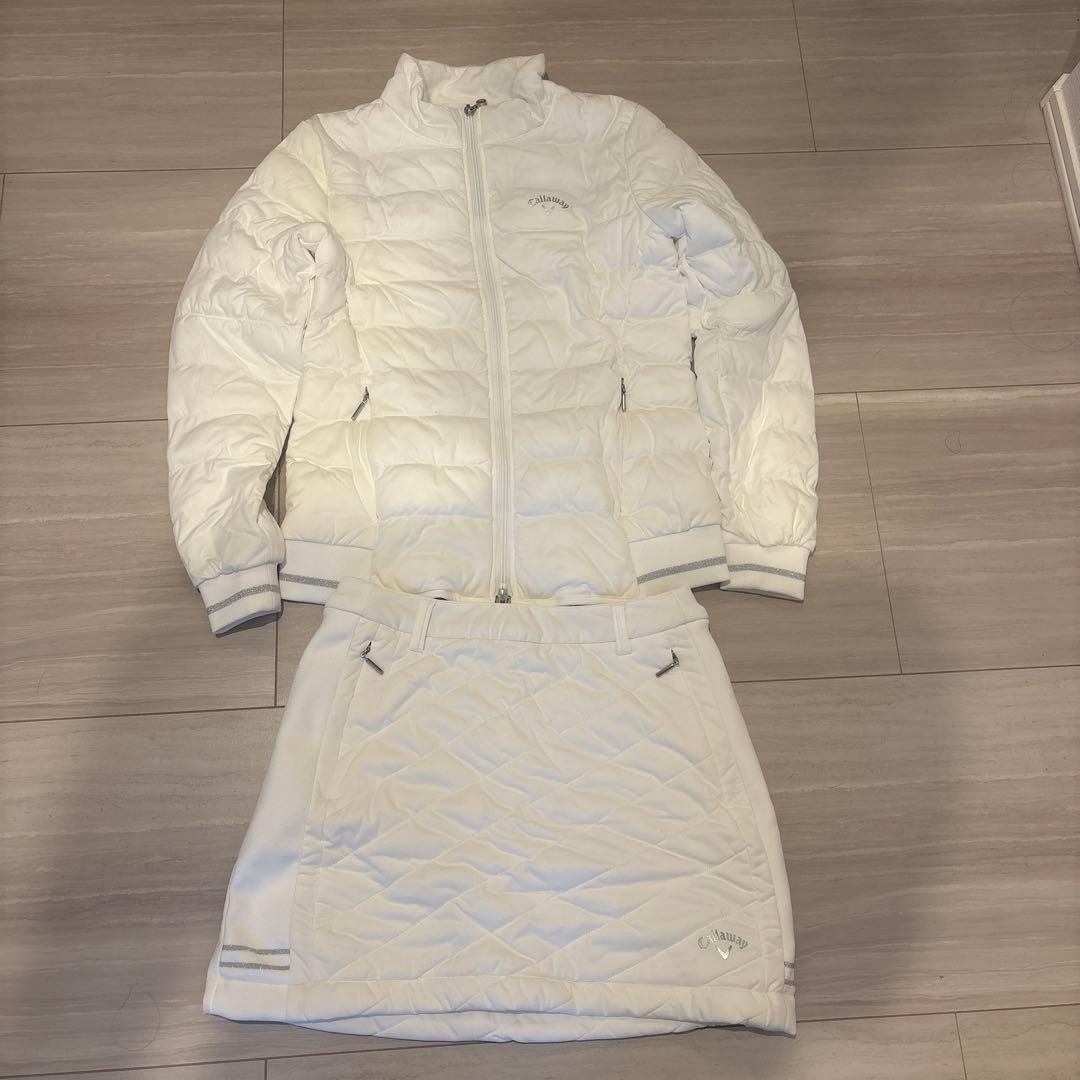 美品　Callaway ホワイト 中綿　スカート　ジャケット　セット