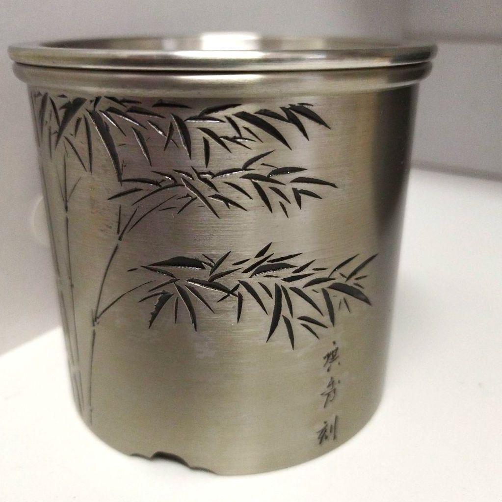 伝統工芸 　建水　 茶筒 こぼし　日本製 工芸品　鍛栄工房　未使用