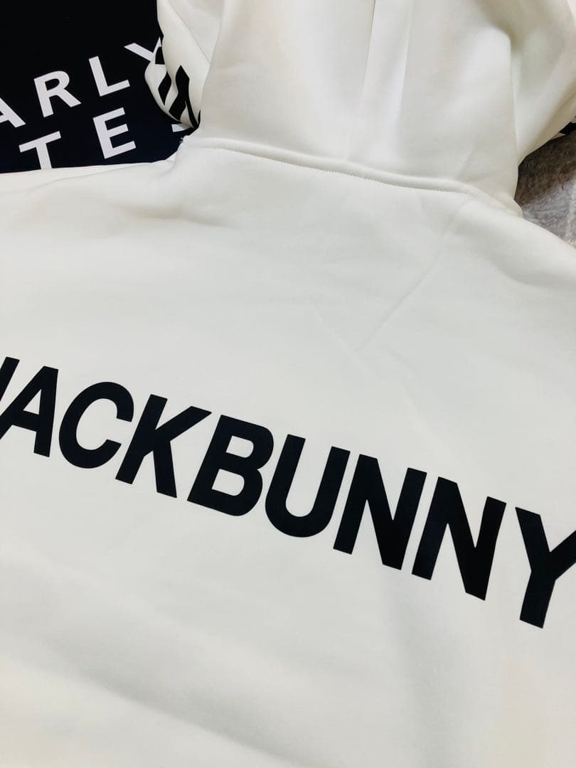 新品 パーリーゲイツ ジャックバニー KARUISHI フーディ(5)L/白