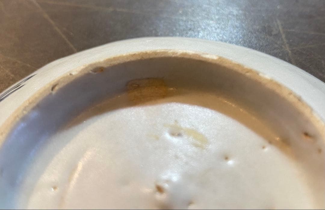 福建省徳化窯　染付絵皿　鑑賞台付 　 　　沈船品　ヴィンテージ　レア ・台湾茶器