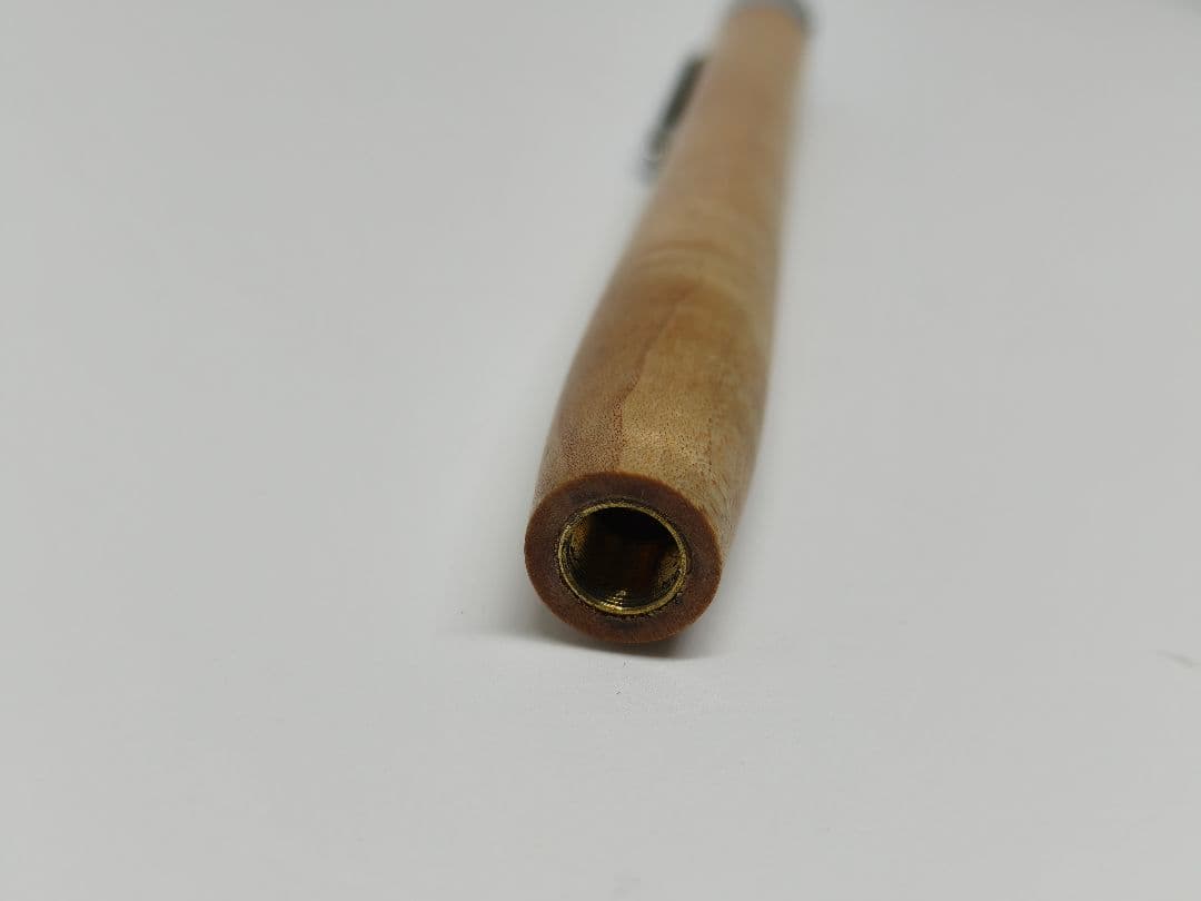 工房楔　楓　ちぢみ杢　真鍮パイプ シャープペンシル