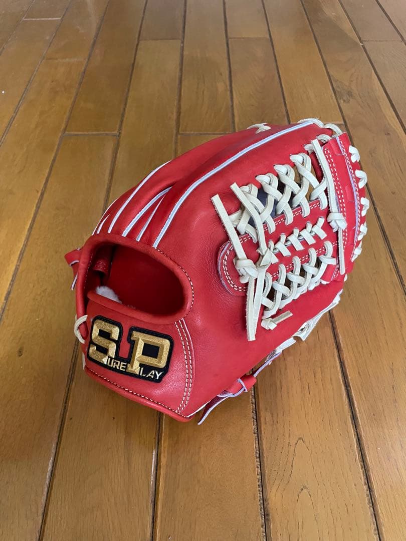 【新品未使用】SURE PLAY 硬式内野手用グラブレッドオレンジ【型付け済み】