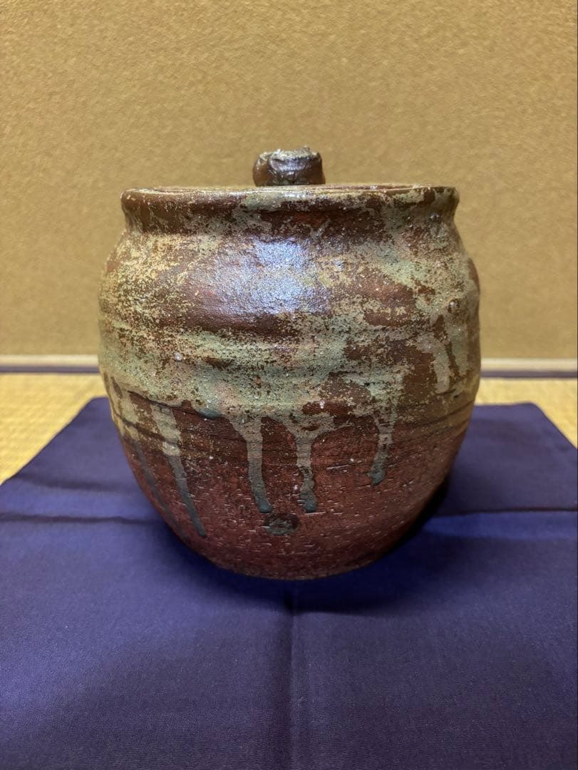 十一代　長岡空権　出雲焼　水指　「玉の井」　久田尋牛斎　箱書　茶道具