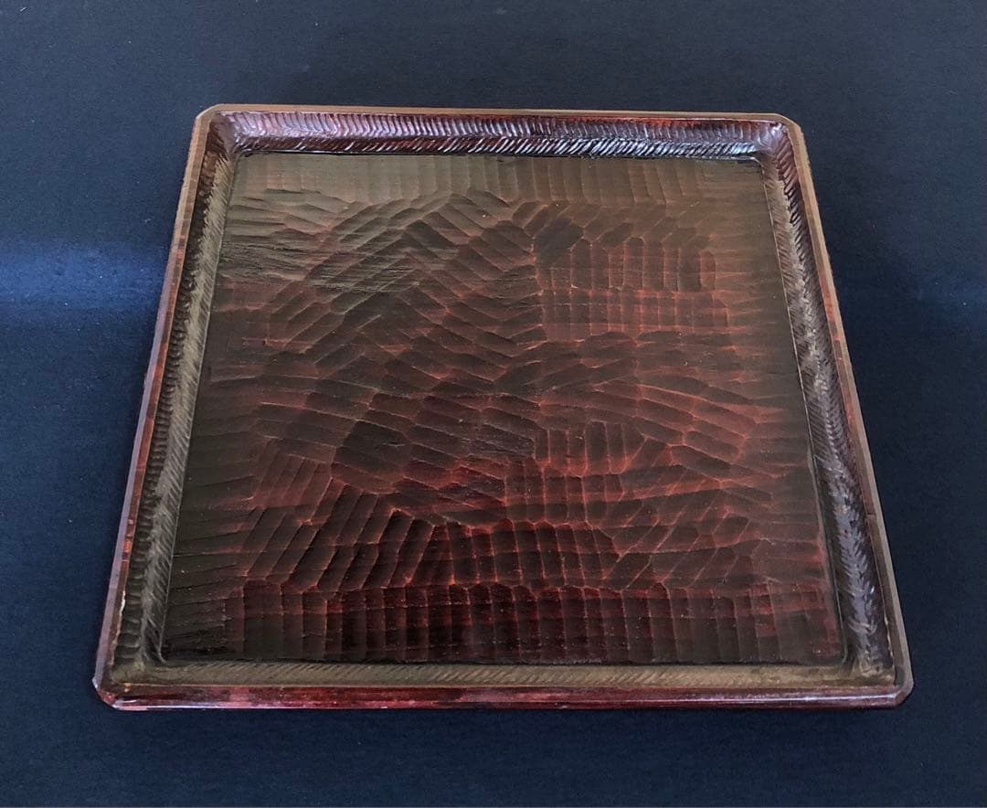 《R》伝統工芸 讃岐彫 四方膳5客 会席膳 讃岐盆 刳抜 260120き5