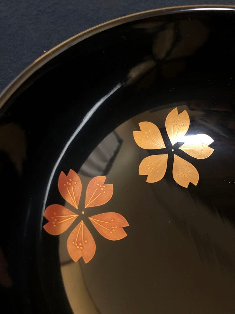 《R》輪島塗 雪月花 煮物椀5客 蒔絵師玉峯 塗師静峰 共箱 260128く2