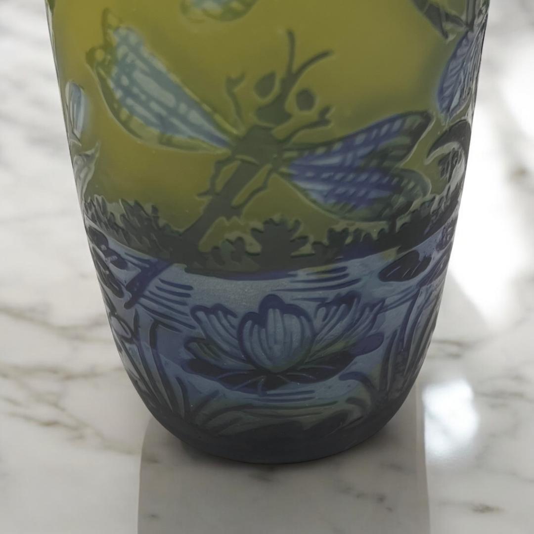 ◆証明書付◆EmileGalleエミールガレ 花瓶 16cm×9cm カメオ彫り