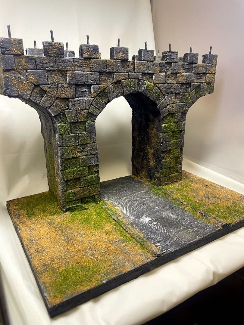 ジオラマベース　251205 アーチ型石造りの橋 模型 Diorama