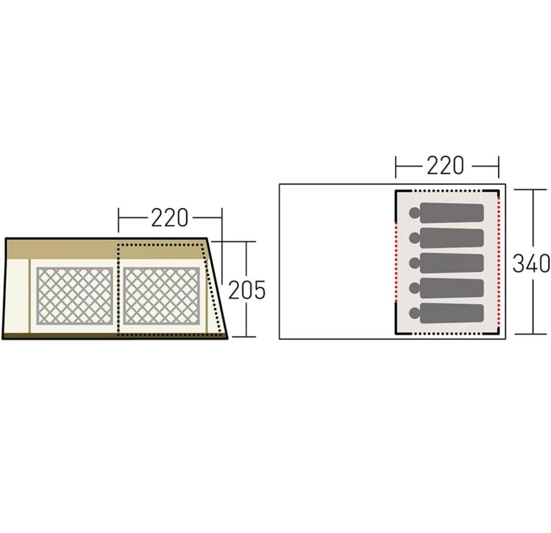 オガワ ロッジシェルター 5人用インナーテント 専用グランドシート付き