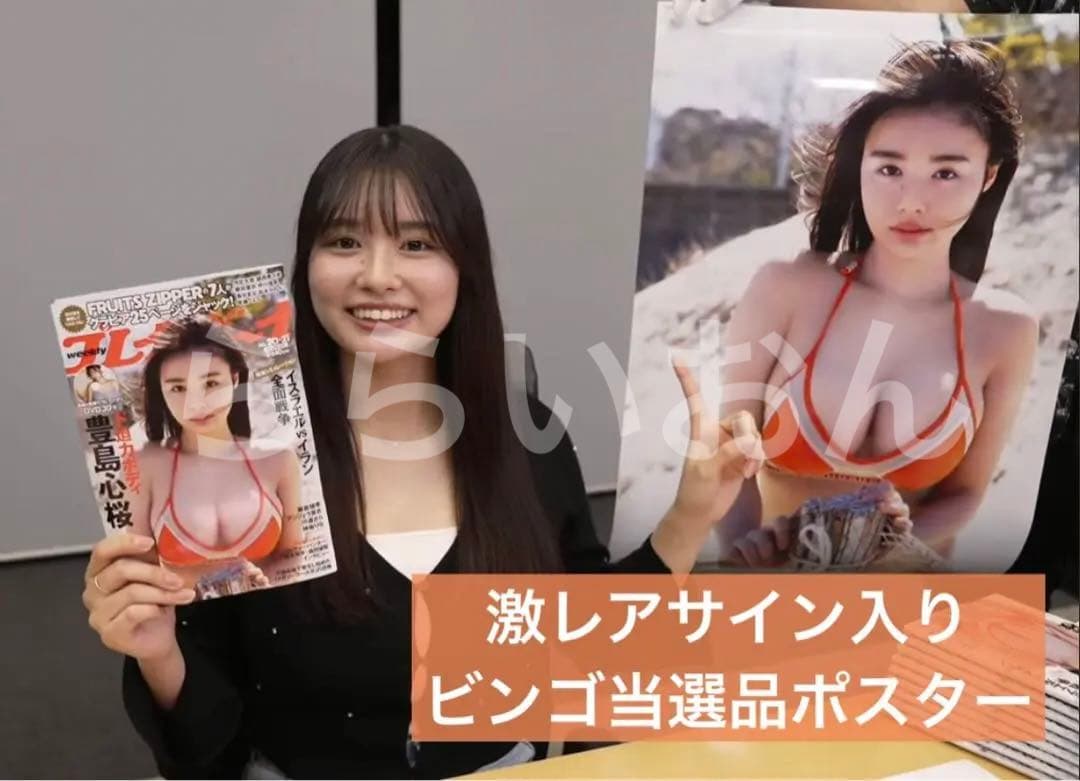 激レア　当選品　週刊プレイボーイ　豊島心桜　直筆サイン入り　B2ポスター　特典