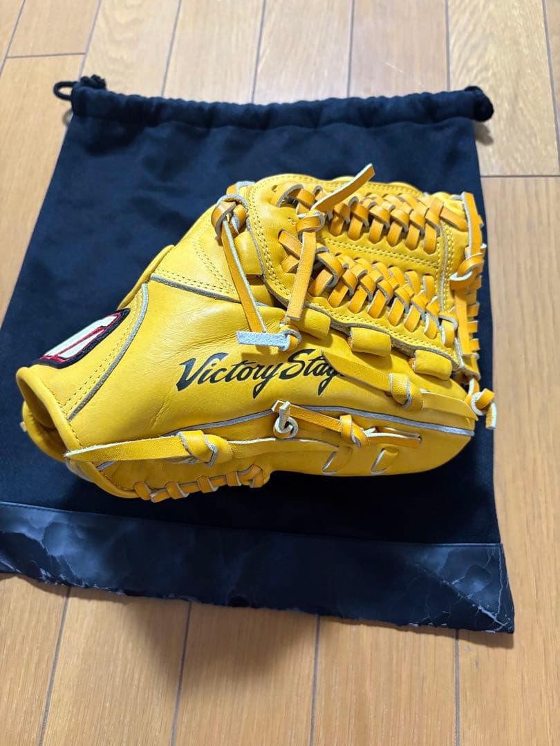 ミズノ　イエロー　ビクトリーステージ　軟式内野用オーダーグローブ