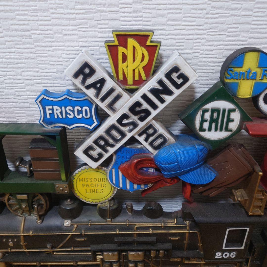 ★入手困難★アメリカ鉄道 ヴィンテージ風 蒸気機関車 立体ウォールデコ 大型