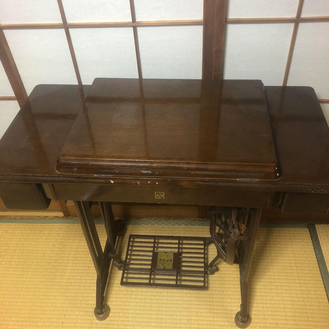 アンティーク　足踏みミシン 松下電器　テレワーク机